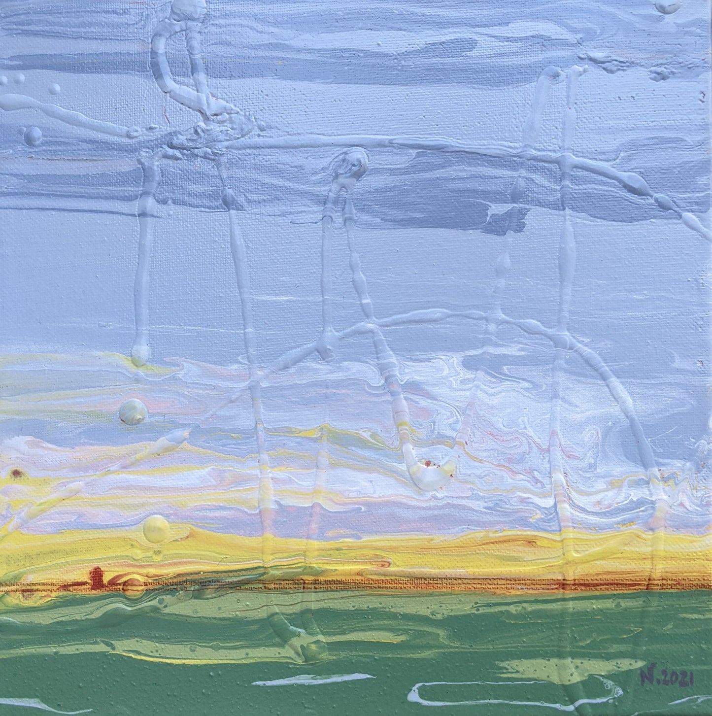 Crossing Saskatchewan, 10x10" mini (2021)
