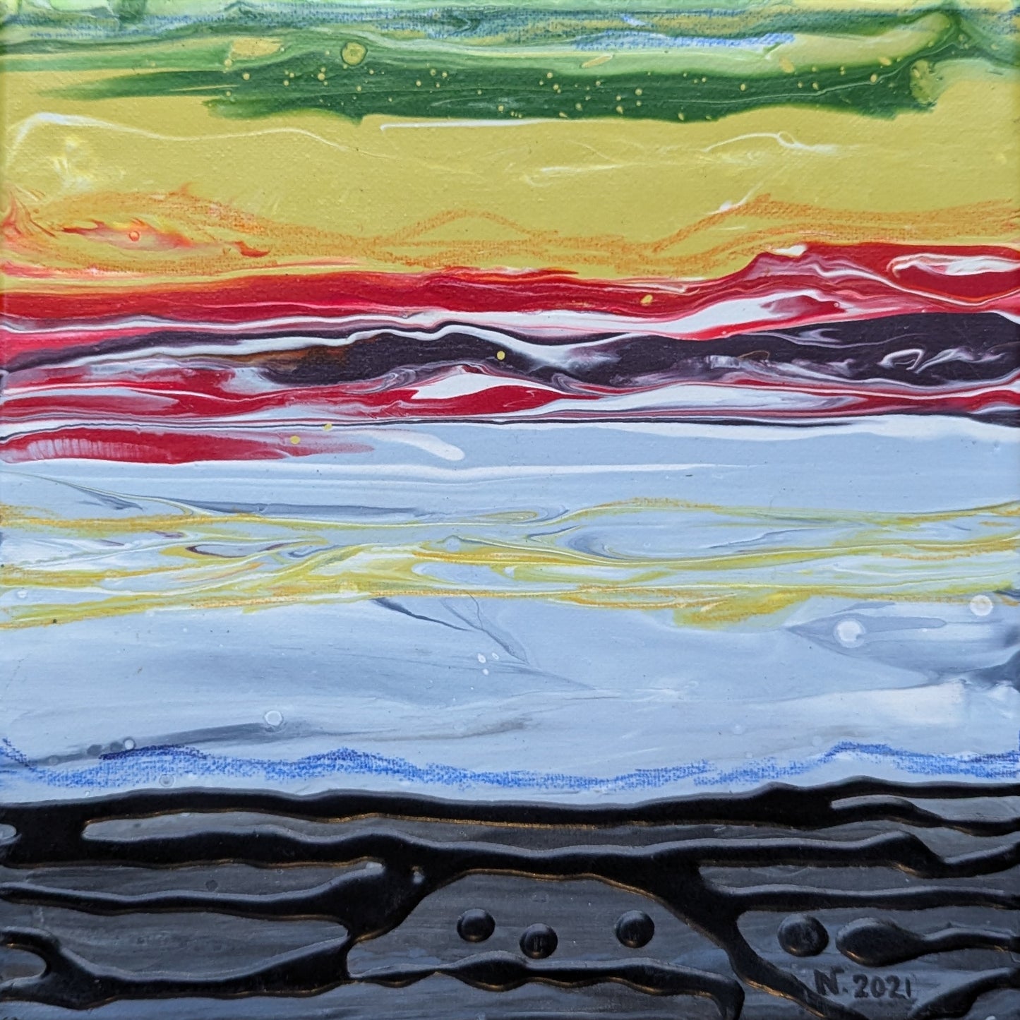 AVAILABLE - Small Rainbow Sky #3, 2021 (10x10")