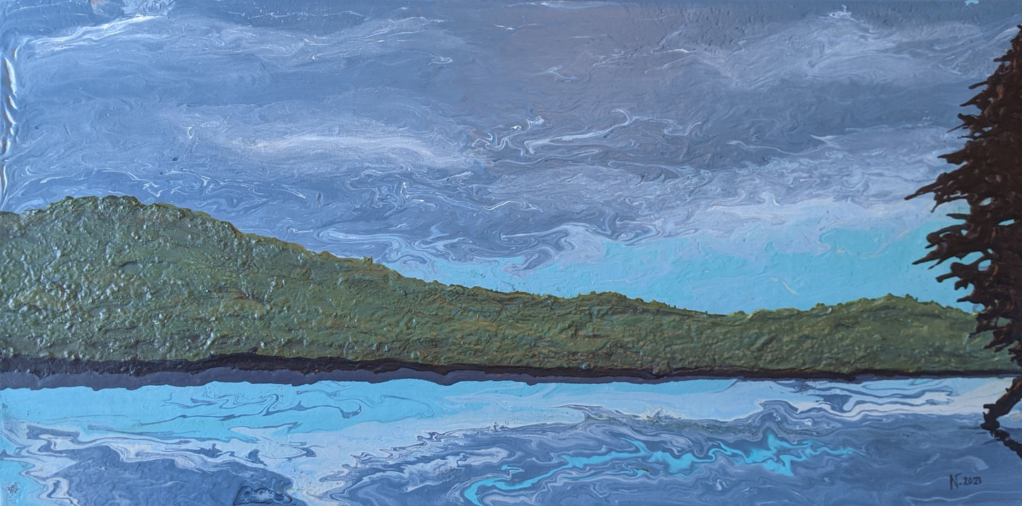 COMMISSION - Centennial Lake Early Morning, 2021 (15x30")