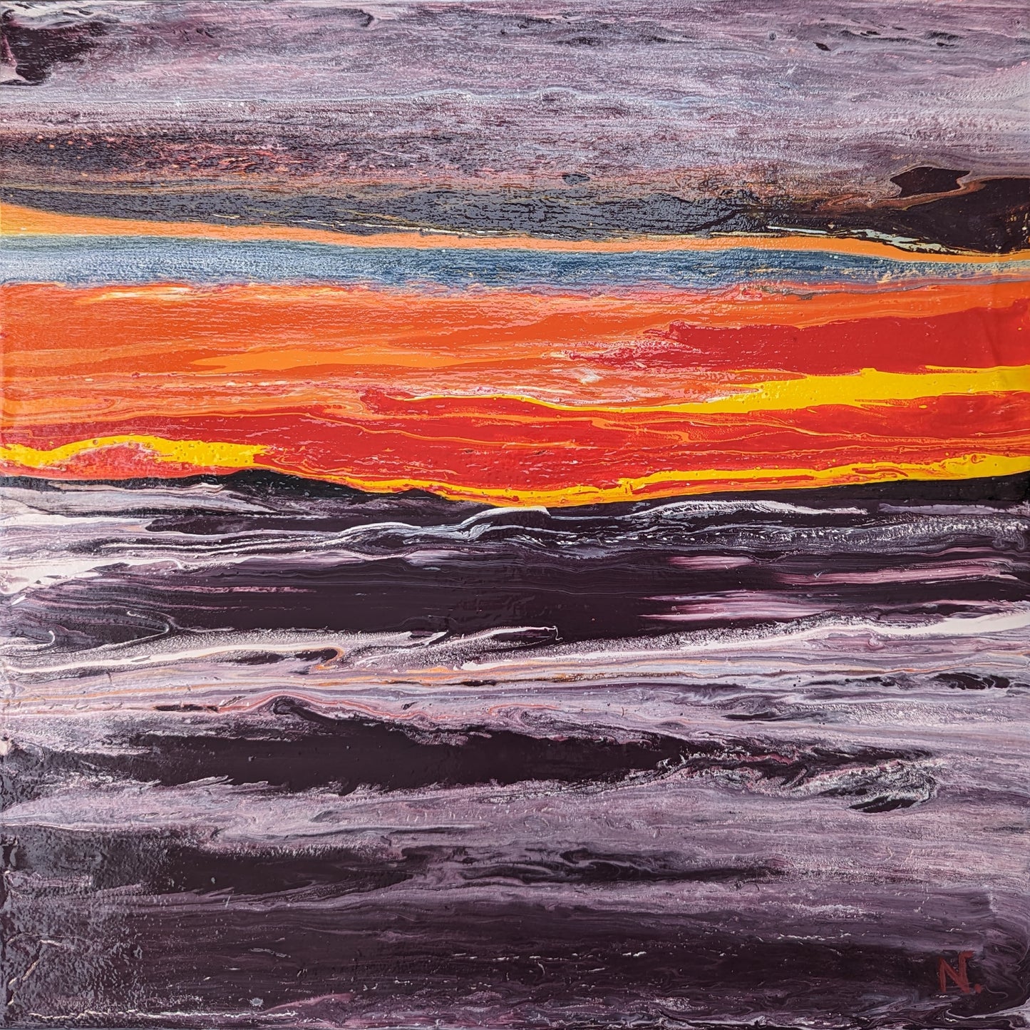 AVAILABLE - Stormy Seas, 2023 (12x12")