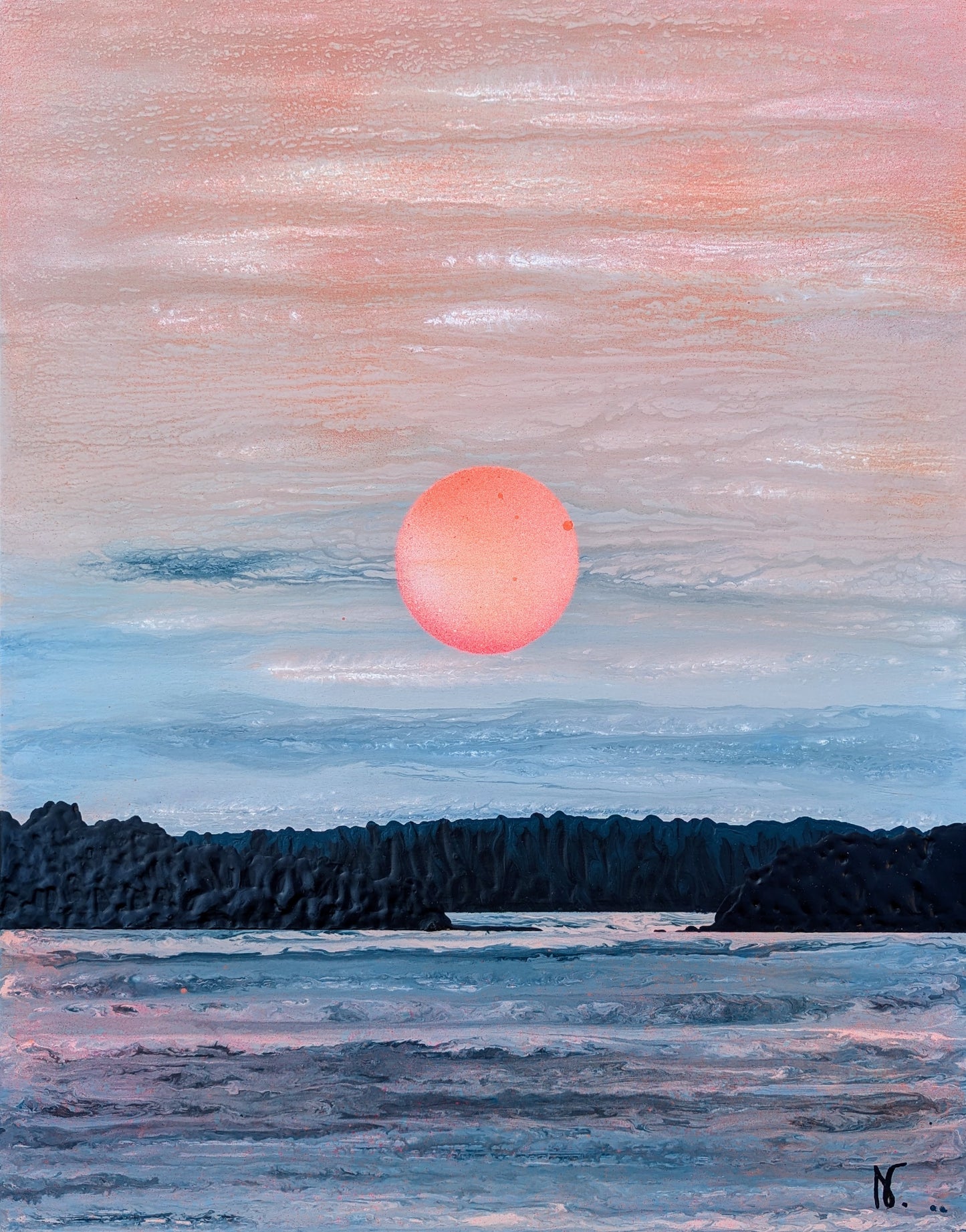 SOLD - Mad Orange Sunset, 2024 (20x16")
