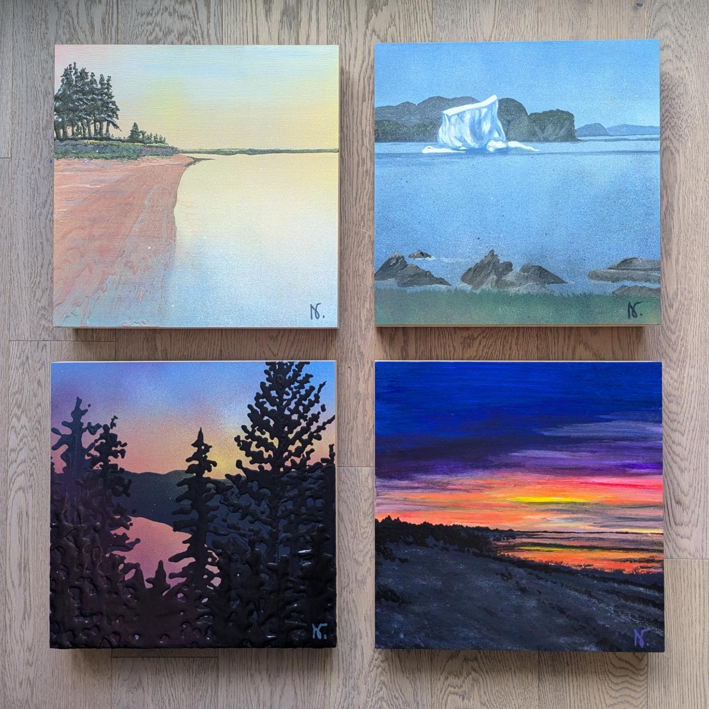 SOLD - Cross Canada Series - Nova Scotia, Marshville Sunset, 2024 (12x12")