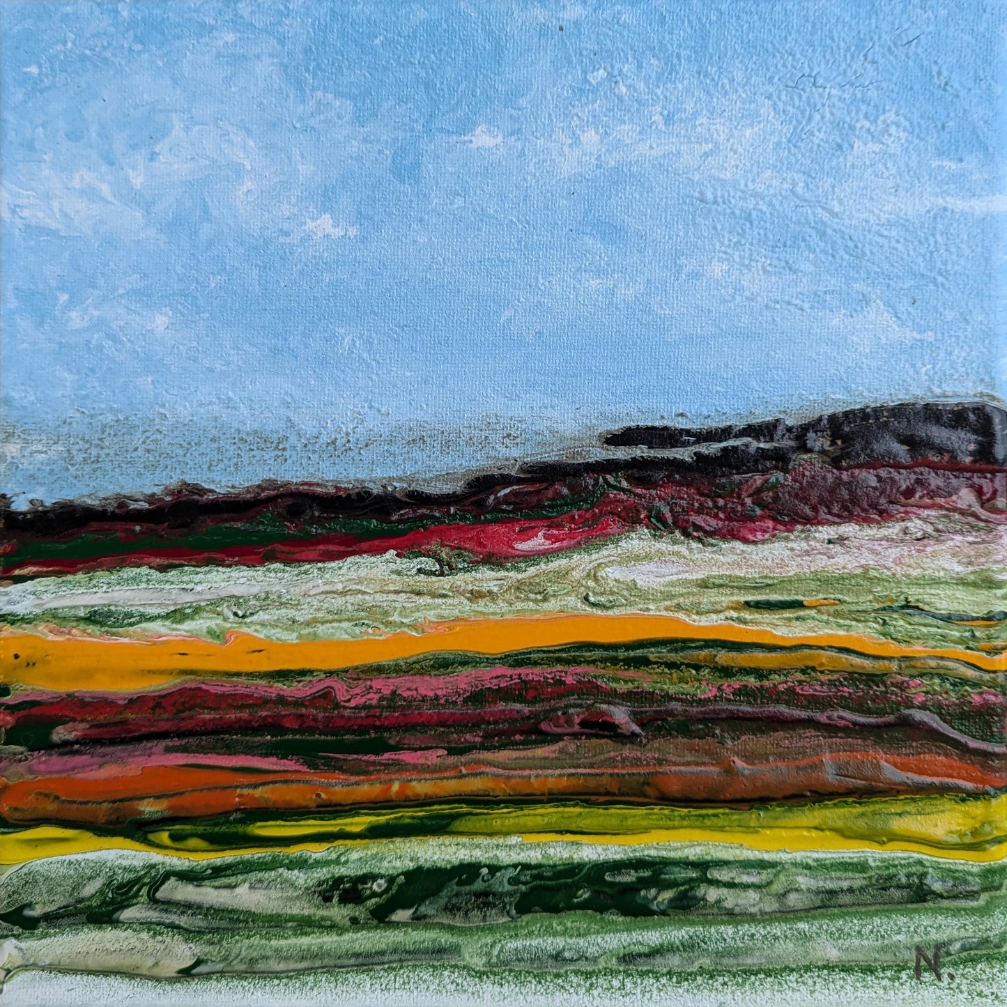AVAILABLE - Tulip Fields on a Cloudy Day, 2023 (10x10")