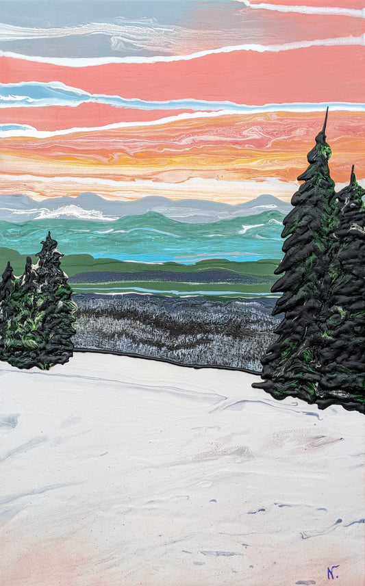 COMMISSION - Big White, Last Run of the Day, 2022 (24x16")